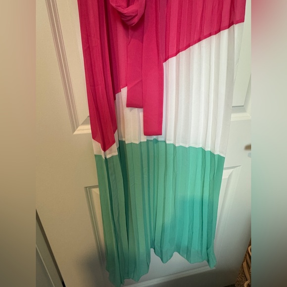 NWT - NINA LEONARD Pleated Midi Dress with Tie Belt - Size XL - Picture 4 of 5